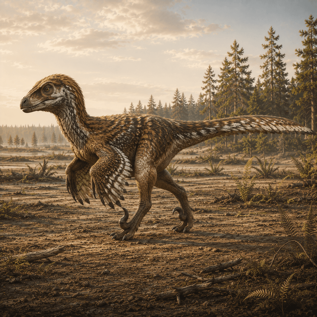 Illustrated reconstruction of Deinonychus