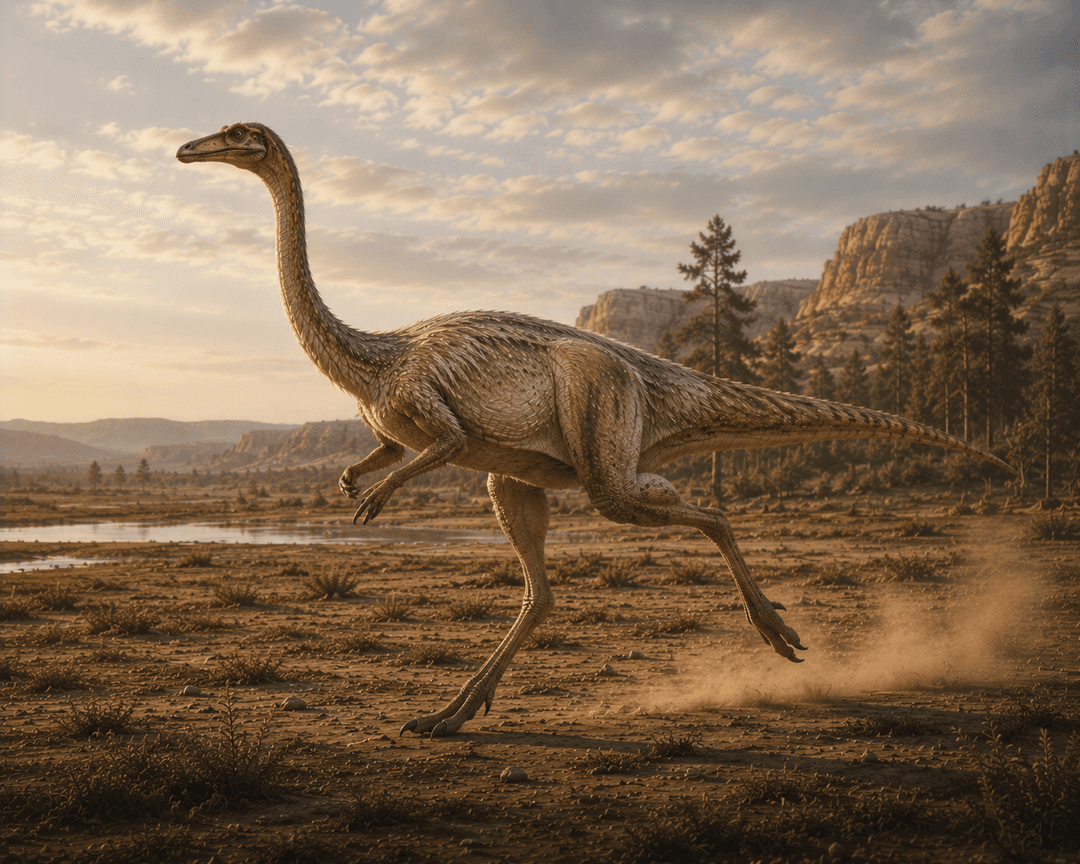 Illustrated reconstruction of Gallimimus