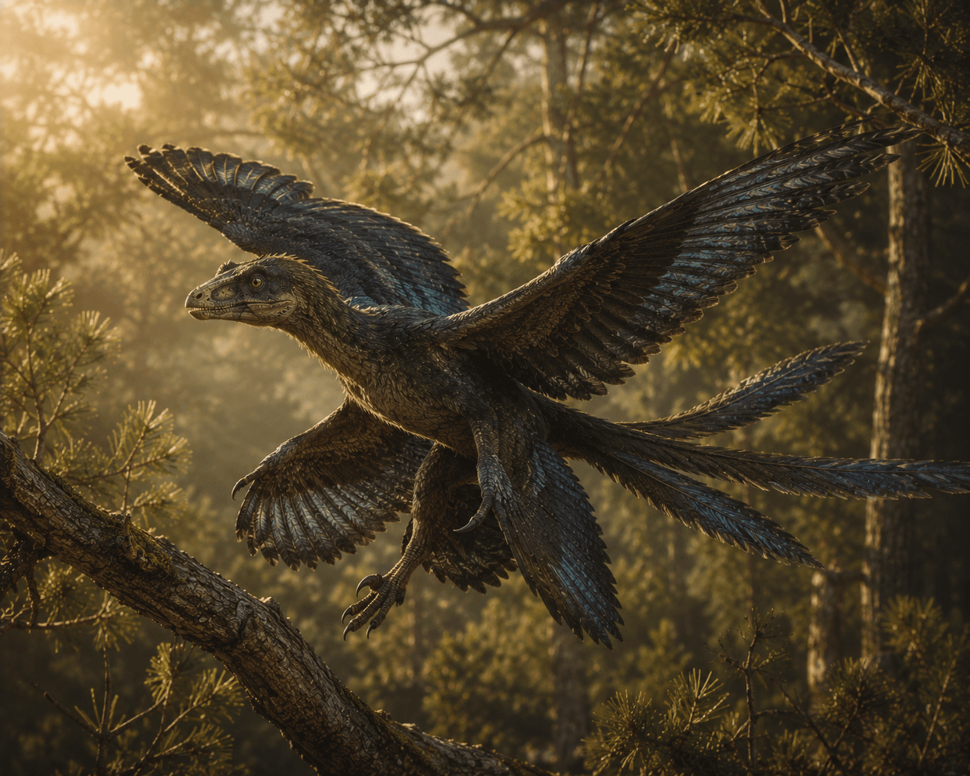 Illustrated reconstruction of Microraptor