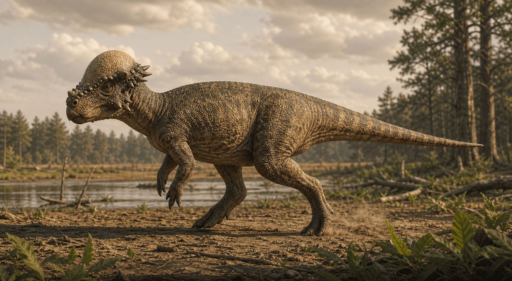 AI reconstruction of Pachycephalosaurus