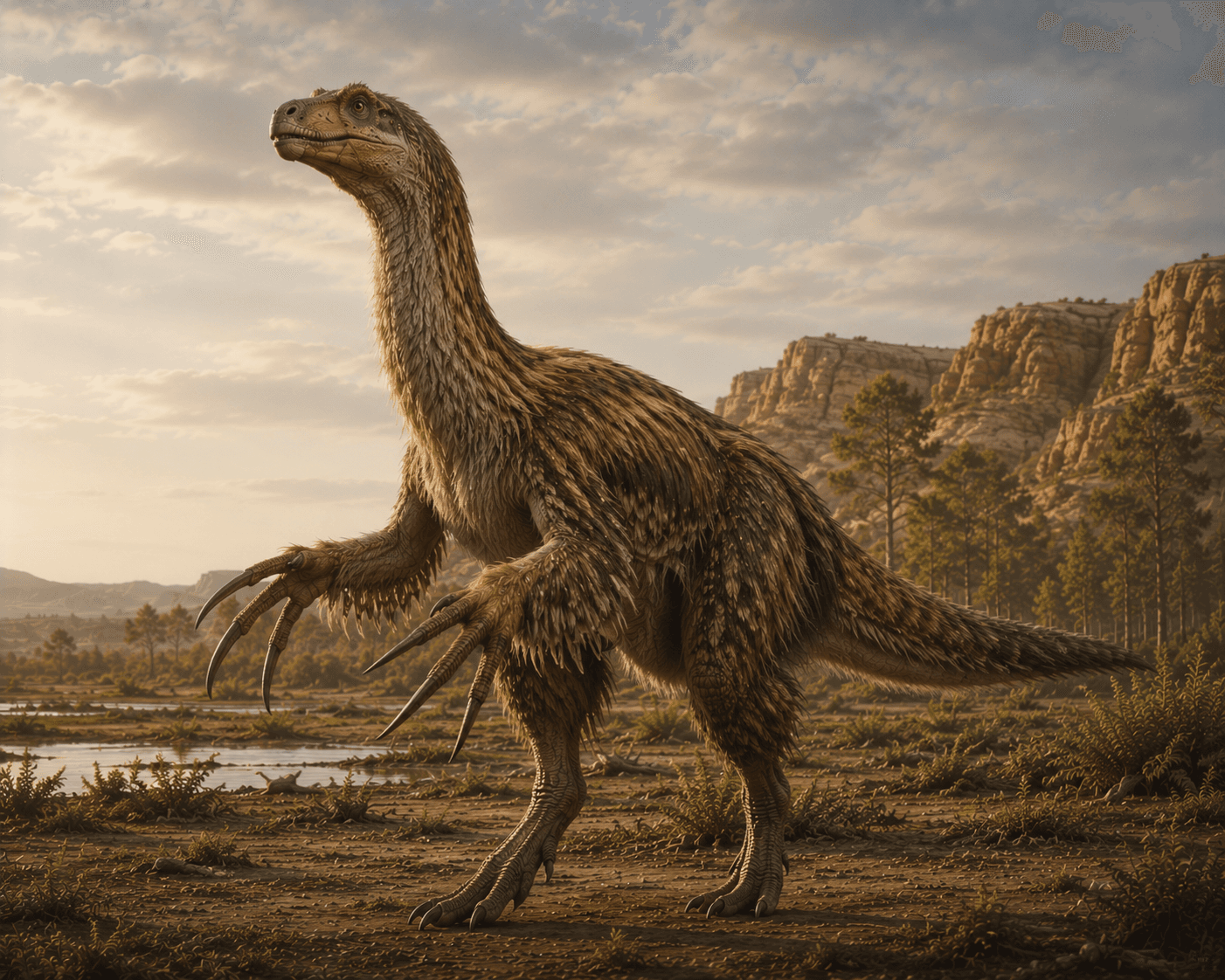Illustrated reconstruction of Therizinosaurus